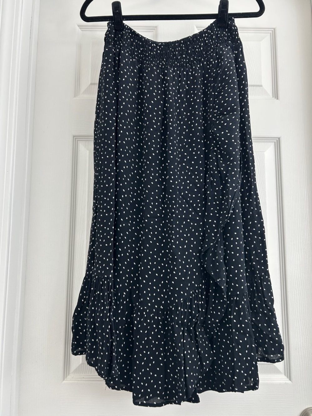Women's Danish Brand Black Polka Dot Midi Skirt